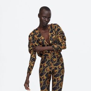 Zara chain print body suit (top )